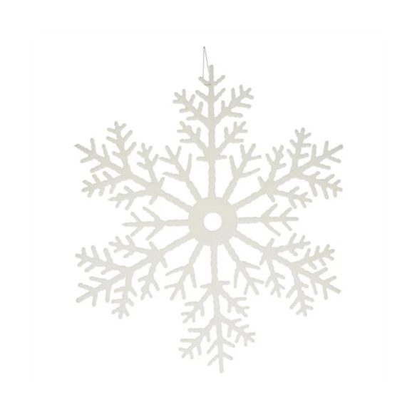 Hópehely flokkolt, akasztós 40,6cm - Fehér