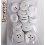 Fa gomb 15/20mm - Fehér S/30