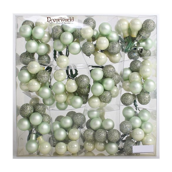 Gömb betűzős üveg 1,5cm Matt-fényes  S/144db - Zöld