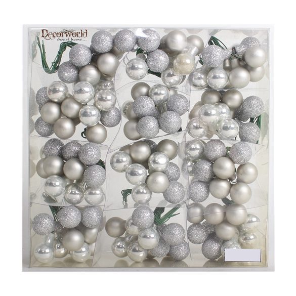 Kd. üveg pick Bogyós ezüst 1,5cm S/144