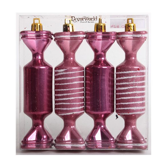 Kd. Szaloncukor fényes/matt mályva 11cm S/4