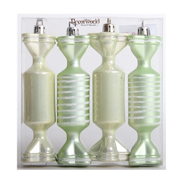 Kd. Szaloncukor fényes/matt mentazöld 11cm S/4