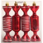 Kd. Szaloncukor fényes/matt piros 11cm S/4