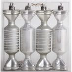 Kd. Szaloncukor fényes/matt ezüst 11cm S/4