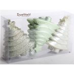 Kd. Karácsonyfa fényes/matt/glitteres zöld 9cm S/6