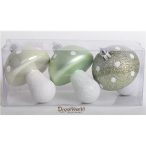   Akasztós dísz Gomba fényes/matt/gyöngyház 7cm - Zöld S/3