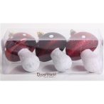   Akasztós dísz Gomba fényes/matt/gyöngyház 7cm - Bordó S/3