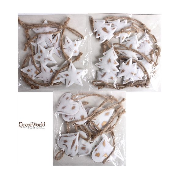 Fém Karidísz S/9 +akasztó fehér 3 féle 4x4cm