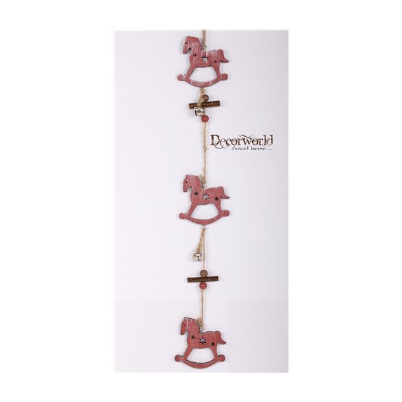 Fa Hintalógirland akasztós piros 50cm