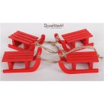 Dekor Faszánkó S/4 akasztós piros 6,5cm