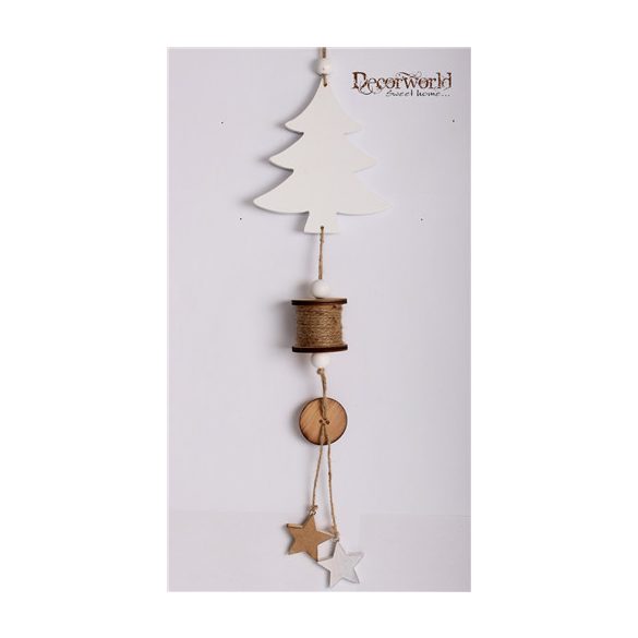 Fa Fenyőfa +spulni Lógó fehér 60cm