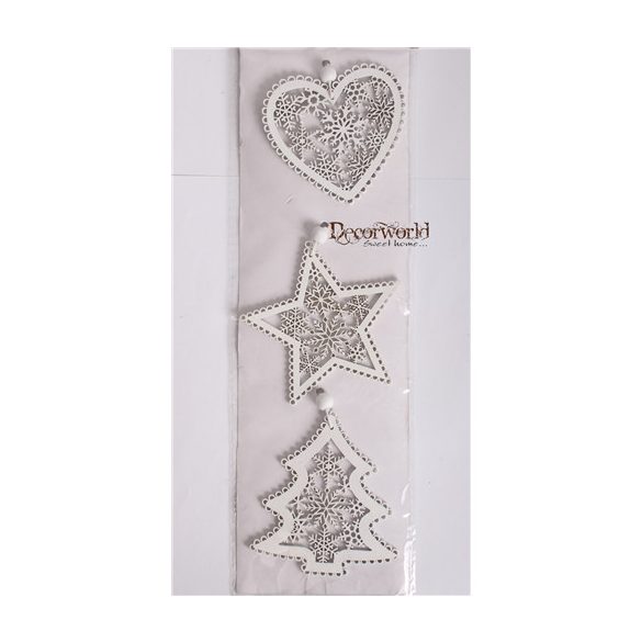 Fa Karidíszek S/3 fehér/átt. 10cm