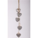 Lógó fém szívek natúr 60cm