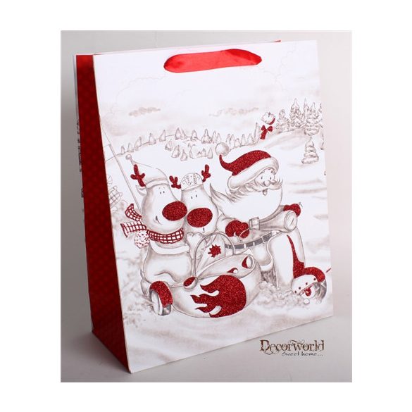 Papírtasak glitteres B/Pir. Hóe. motoros 23x18cm