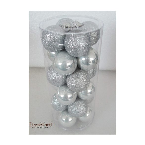 Műanyag gömb 3cm - Ezüst S/24