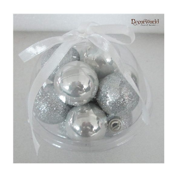 Műanyag gömb 3 cm - Ezüst S/12