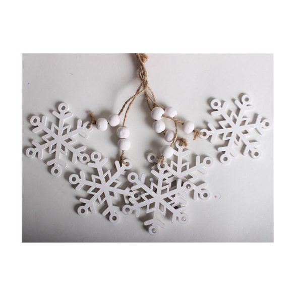 Fa Hópehely akasztós fehér 7x22 cm