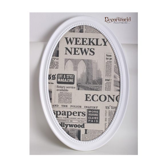 Fa+üveg ékszertartó kép újságpapír 40x60cm