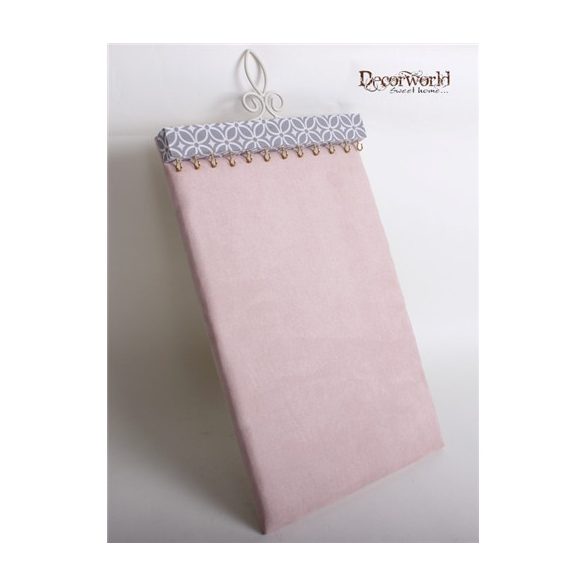 Fa akasztós lánctartó rózsaszín szürke 24x43cm