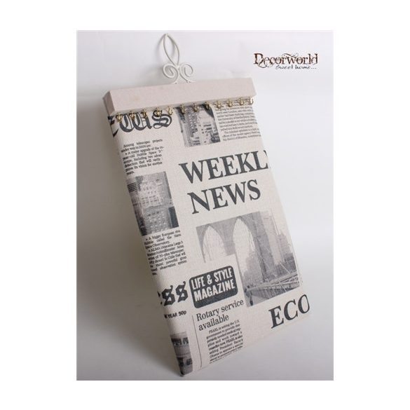 Fa akasztós lánctartó újságpapír 24x43cm