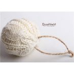 Gömb akasztós kötött 6 cm - Krém