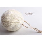 Gömb akasztós kötött 8 cm - Krém