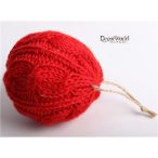 Gömb akasztós kötött 8 cm - Piros