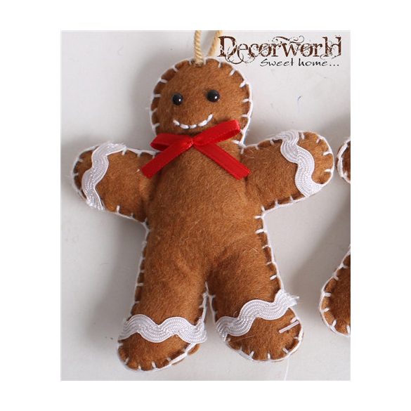 Filc Mézeskalács piros masni 11cm