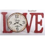 Fa óra fali Love Bordó 60x29cm
