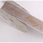   Szalag Textil "Merry christmas" 25mm x 10m - Szürke