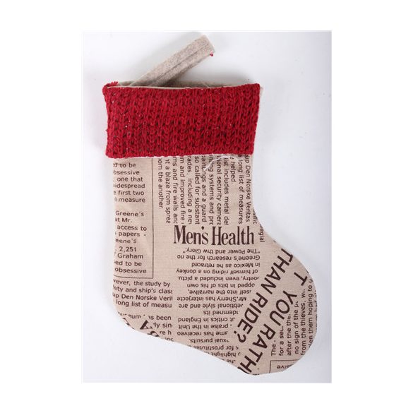 Akasztós textil zokni újságmintás 23cm