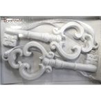 Poly Kulcs akasztós 8cm - Fehér S/2