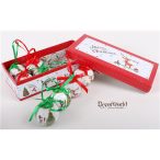 Gömb S/8 színes Rénszarvas díszdobozos 5cm