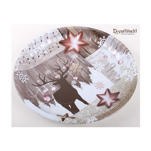 Fém Tálca "Szarvas" 25,5x3cm