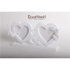 Fa képtartó 2szív + lógó szív 21x11cm