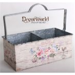 Bádog dupla virágtartó vintage garden 26cm