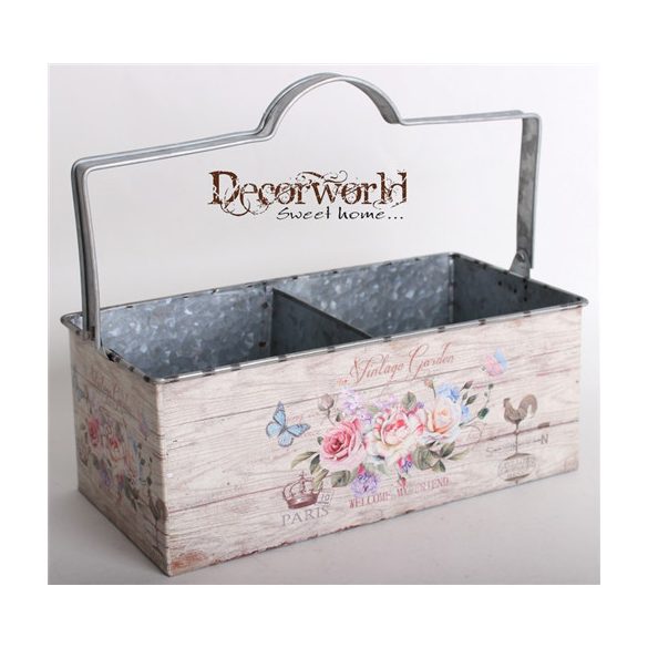 Bádog dupla virágtartó vintage garden 26cm
