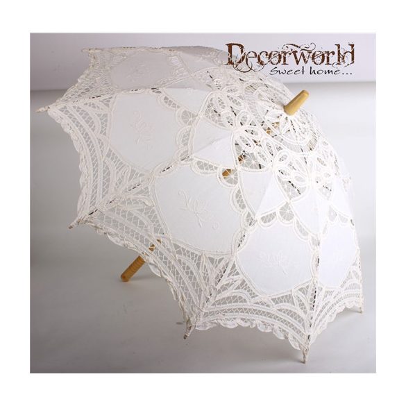 Esernyő csipke virágos 65cm - Krém