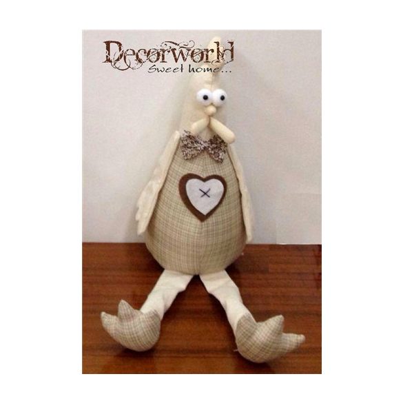 Textil kakas ll. bar. kockás 40cm