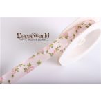 Szalag Szatén Vir. Lev. Róz. 15mm x 10m