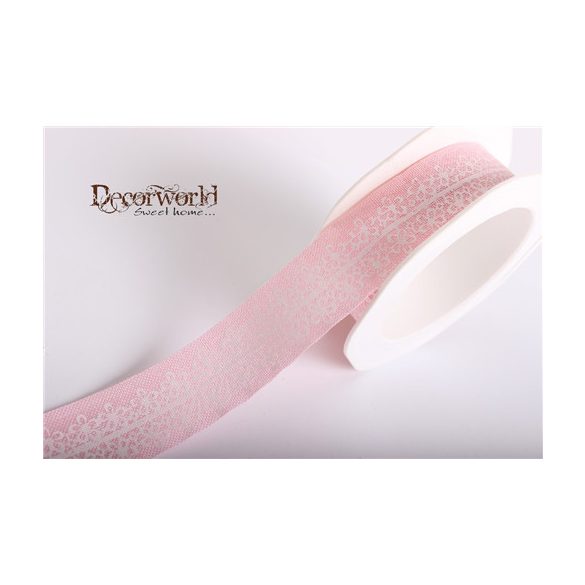 Szalag Vászon 2sor Vir. Rózsaszín 25mm x 10m