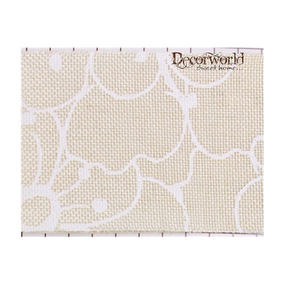 Szalag Vászon 2sor Vir. Krém 25mm x 10m