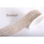 Szalag Vászon 2sor Vir. Drapp 25mm x 10m