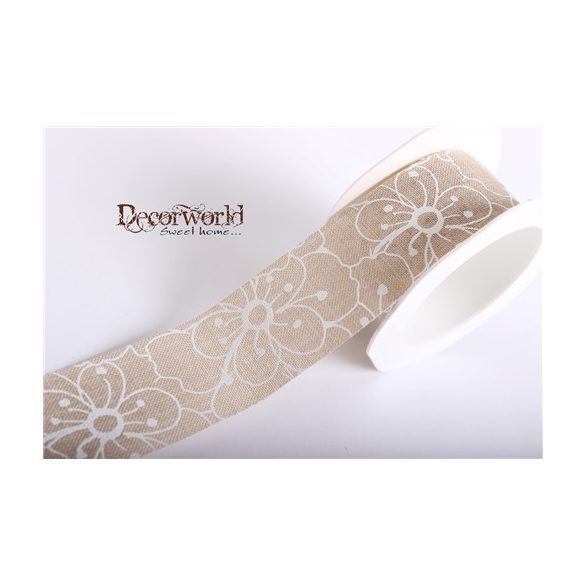 Szalag Vászon 2sor Vir. Drapp 25mm x 10m