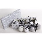 Gömb S/8db fekete/fehér férfias 5cm