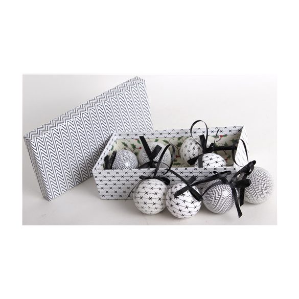 Gömb S/8db fekete/fehér férfias 5cm