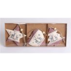 Fém Dísz x3 akasztós kockás szarvas 20cm