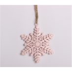 Fém hópihe + pink akasztó 7x8 cm