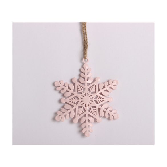 Fém hópihe + pink akasztó 7x8 cm