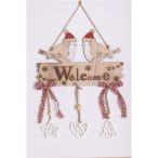 Fa kopogtató 2 madár + kockás szalag 50 cm